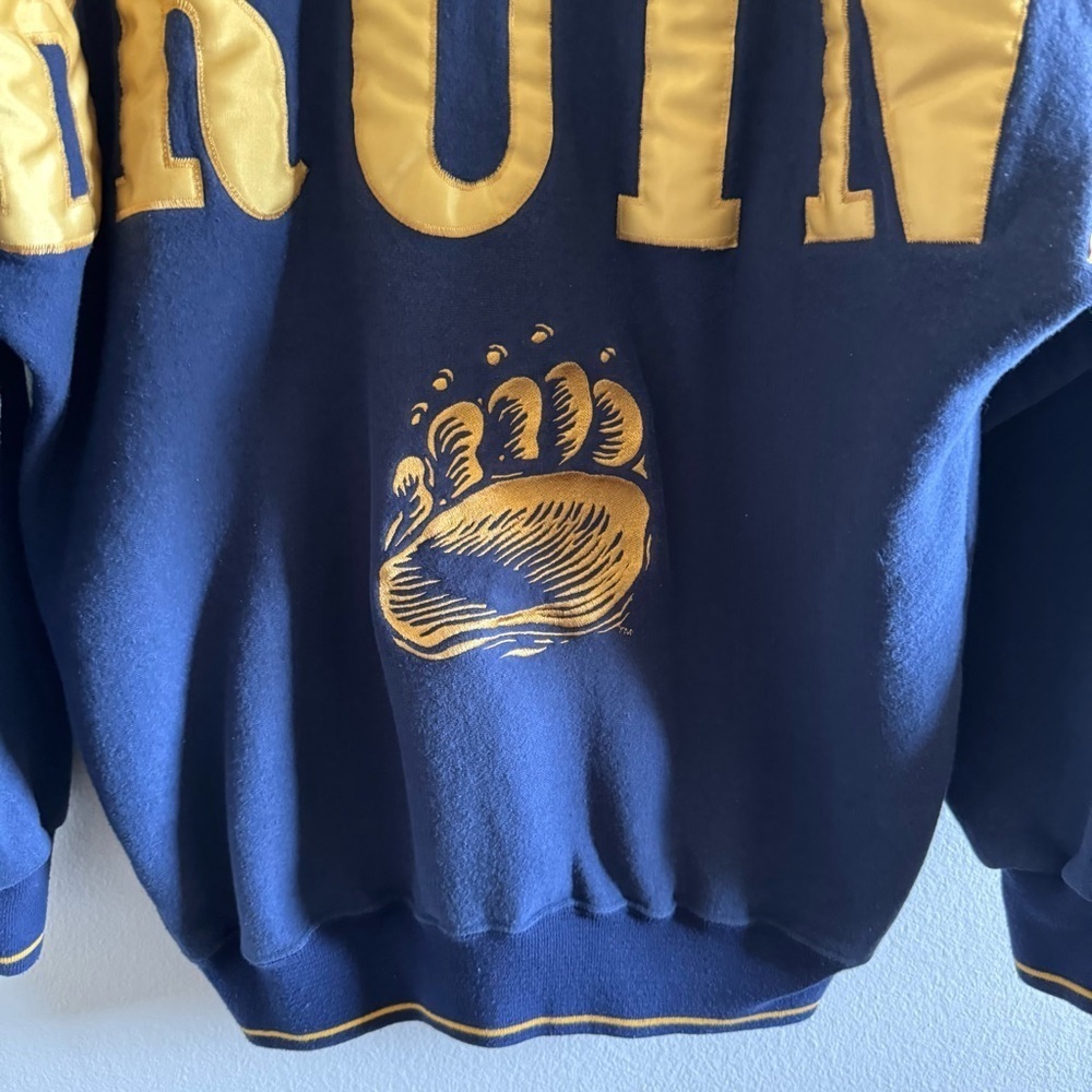Vintage Legends Bruins Navy and Gold Paw Sweater size Large Bold - Picture 2 of 9